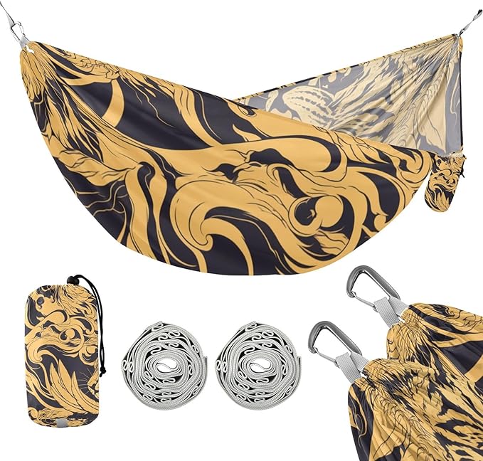 Golden Tigers Camping Hammock Fabric for Outside Patio Garden