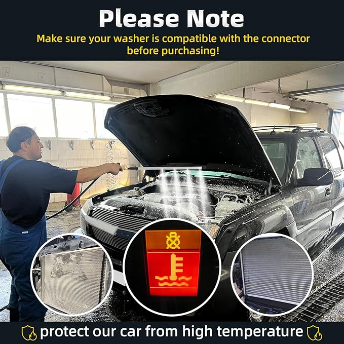 24" Upgraded Radiator Cleaning Wand with Two 1/4''Quick Coupler, Water and Air Dual-Use 4500 PSI Pressure Washer Tool Set for Car,Truck and Other Vehicles.