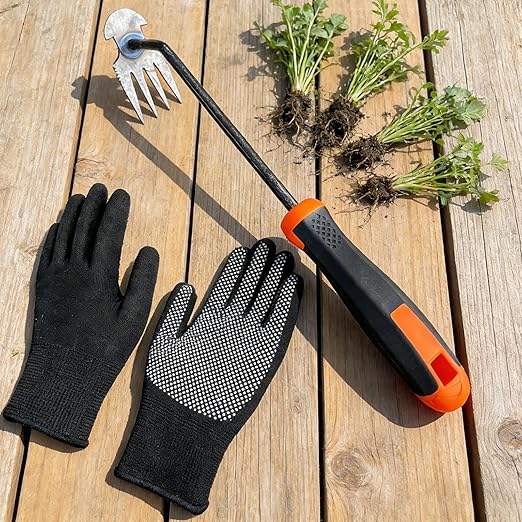 Weed Puller Tool, Durable Garden Weeder, Dual-Purpose Manual Weed Remover with Manganese Steel Teeth, Portable Uprooting Tool for Vegetable Gardens & Backyard