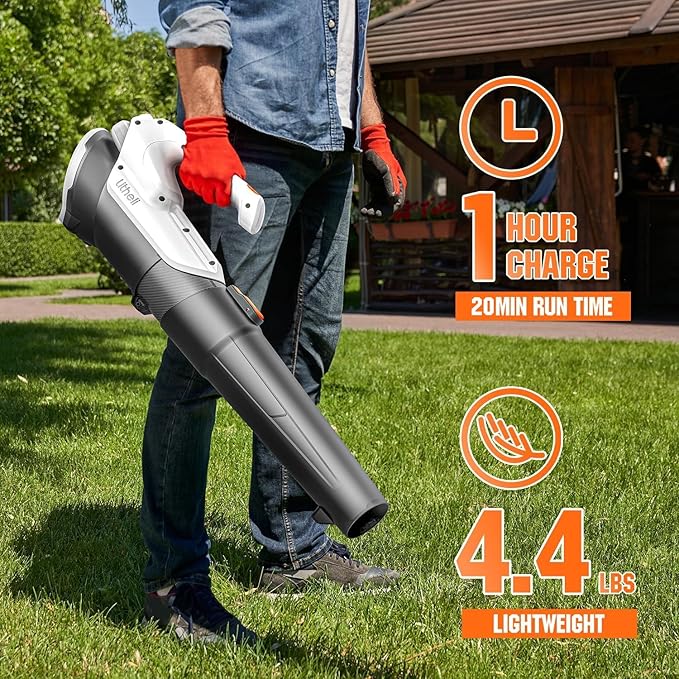 Litheli 20V Cordless String Trimmer & Edger + Leaf Blower Bundle with 2x2.0Ah Batteries & Charger, Lightweight Lawn Tools for Garden and Yard Cleaning