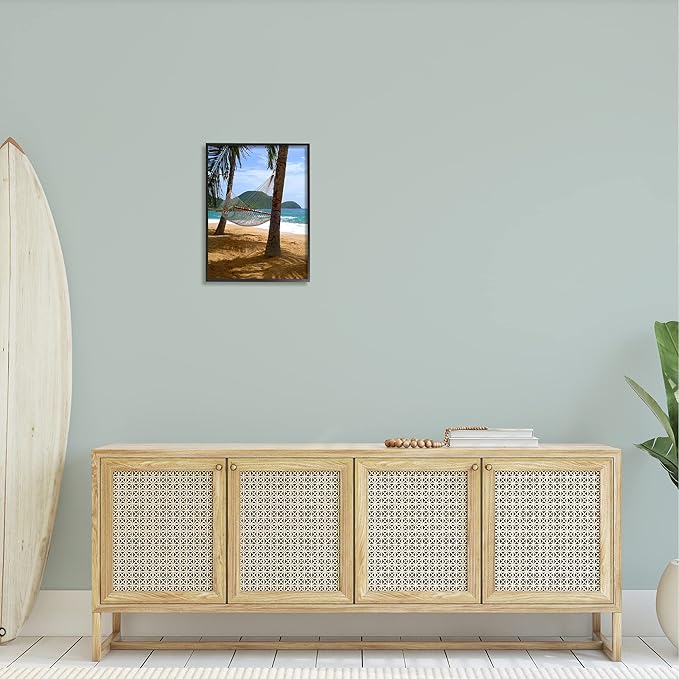 Stupell Industries Tropical Summer Vacation Hammock Between Palm Trees, Design by Noah Bay
