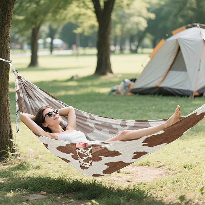 Hammocks for Outside Leopard Pattern Camping Hammock Portable Hammocks with Tree Straps and Carry Bag Camping Accessories for Hiking Beach Outdoor