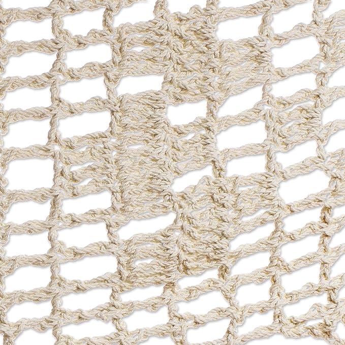 Novica Handmade Veranda in Beige Cotton Rope Hammock (Triple)