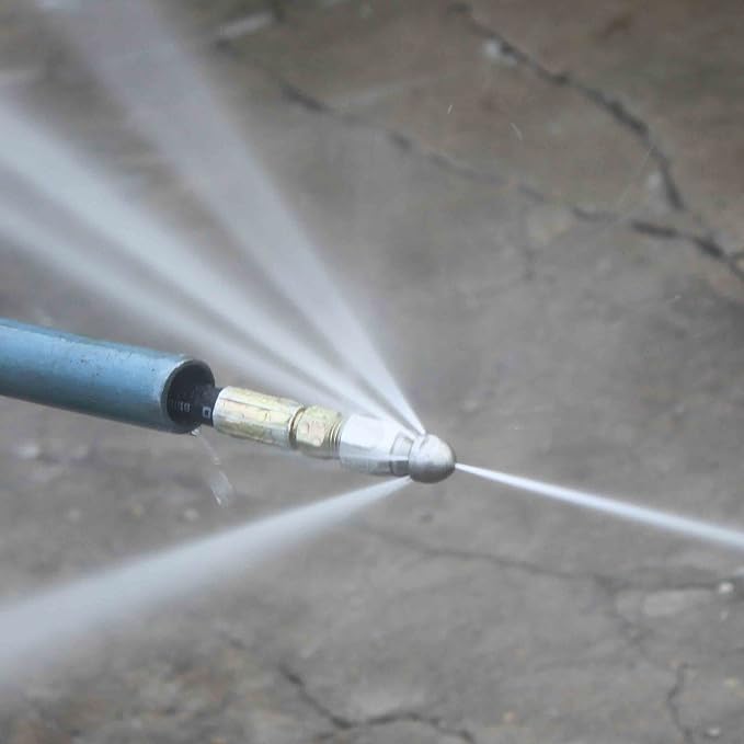 XZT-7Pack 4000psi Sewer Jetter Nozzle Kit,Rotating Button Nose,Pressure Washer Drain Jetter Hose Nozzle