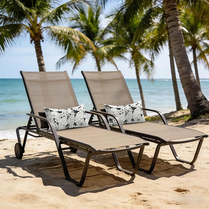 LVTXIII Outdoor/Indoor Lumbar Pillows, Decorative Patio Lumbar Cushions, Fluffy Fade Resistant Throw Pillow Cushions for Home Patio Coach Sofa, 12×20 Inch, Pack of 2, Tropical Blossom Noir