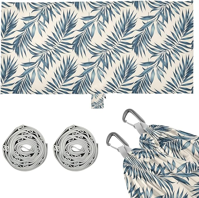 Camping Hammock Outdoor Hammocks for Outside Gray Leaf Beach Trees Portable Lightweight with Pockets Tree Straps Indoor Small