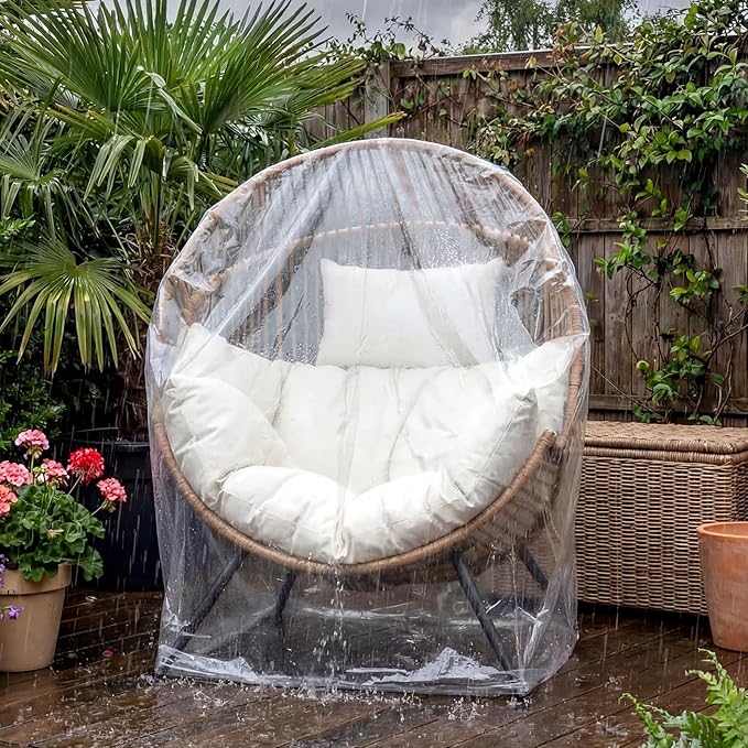 Clear Patio Egg Chair Cover Waterproof Wicker Egg Swing Chair Covers 43 x 45 x 53 Inch Resistant Plastic Patio Furniture Cover for Home Garden Outdoor Furniture Favor