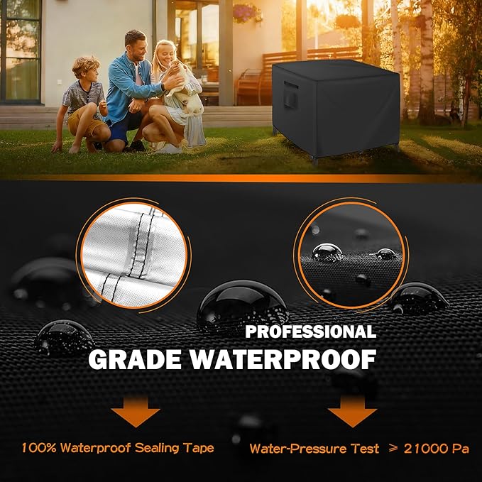 Square Patio Table Cover, Outdoor Table Covers Waterproof, UV Resistant Outdoor Lawn Patio Furniture Covers, 66" L x 66" W x 28" H