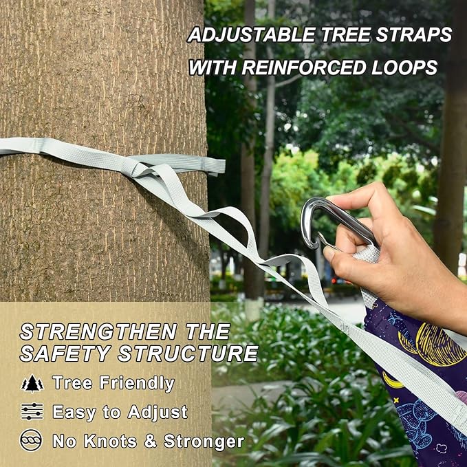 Camping Hammock Outdoor Hammocks for Outside Bear Space Cute Beach Trees Portable Lightweight with Pockets Tree Straps Indoor