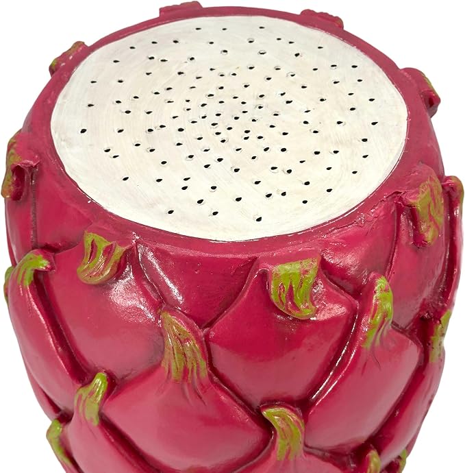 Galt International 18" Dragonfruit Tropical Fruit Stool Side Vibrant Table Home Decor Plant Stand Garden Indoor Outdoor Decorations