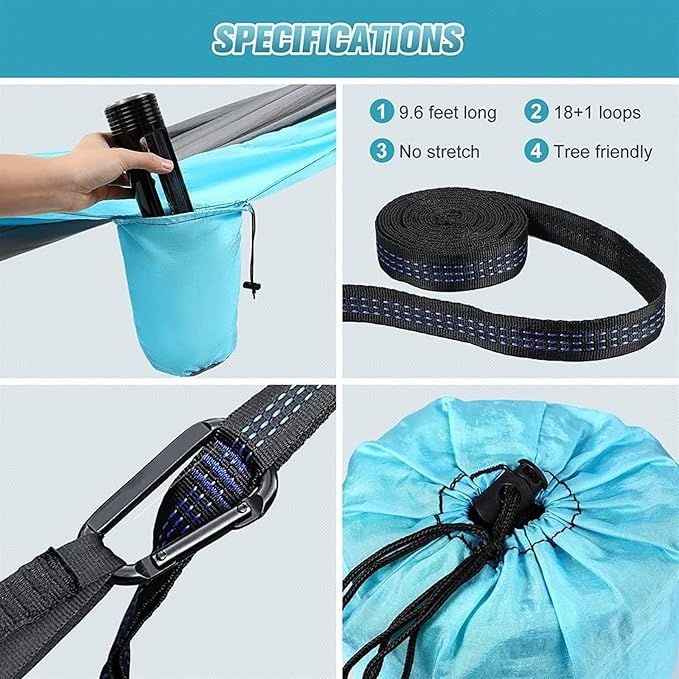 Hangmat 300x200 Cm 2 Person Hammock Backpacking Tree Hammock Double Hammock Camping Portable Hammock for Camping Buiten Hammock
