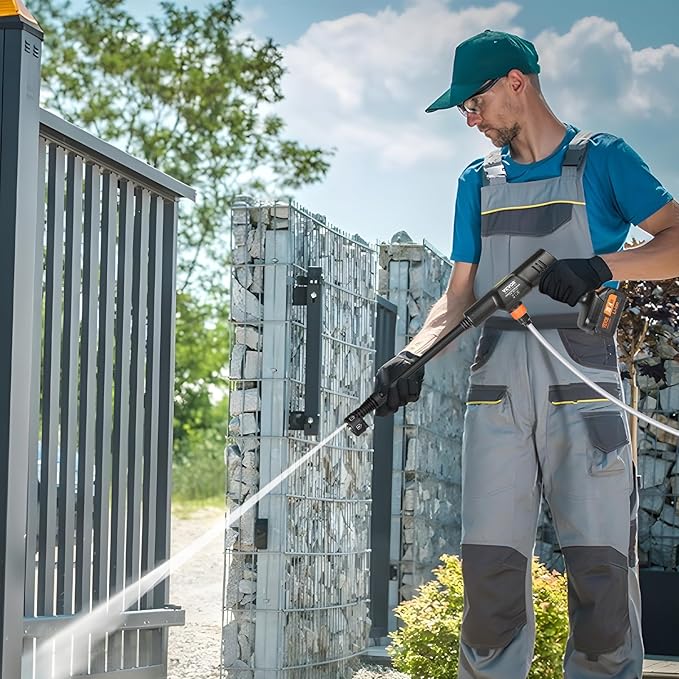 VEVOR Cordless Pressure Washer, 652PSI 1.0GPM BRUSHLESS Motor Rechargeable 4.0Ah Battery Powered, Handheld High-Pressure Car Washer Gun with Charger, 6-in-1 Nozzle for Home/Floor Cleaning & Watering