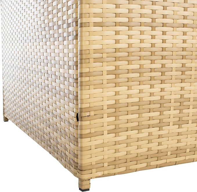 SAFAVIEH Outdoor Collection Helga Natural/White Wicker Conversation Patio Set