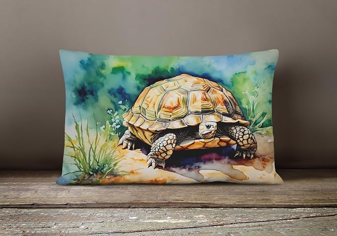 Caroline's Treasures DAC2996PW1216 Turtles Tortoises Throw Pillow Machine Washable, Indoor Outdoor Decorative Pillow for Couch, Bed or Patio, 12HX16W