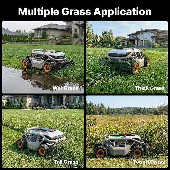 Mowrator S1 4WD 12Ah Remote Control Lawn Mower, All-Season Yard Care, 75% (37°) Slope Climbing, 21" Cutting Width, 1.5–4.3" Adjustable Cutting Height, Up to 0.75 Acres