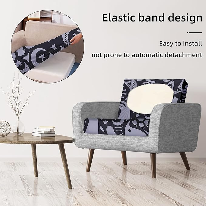 BIETYONE 8Pcs Stretch Patio Cushion Covers,Outdoor Couch Covers Replacement,Outdoor Couch & Sofa Slipcovers,for Patio Furniture Cushion Covers,Washable Reusable urniture Protector(Grey Pigeon,8PCS)