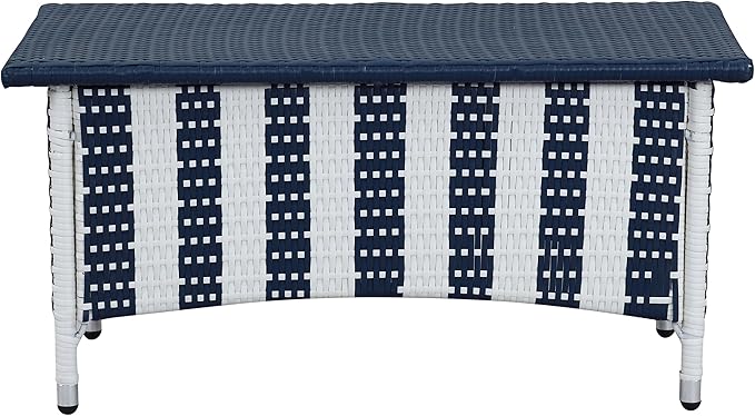 Safavieh Outdoor Collection Figueroa Navy and White 4 Piece Patio Set