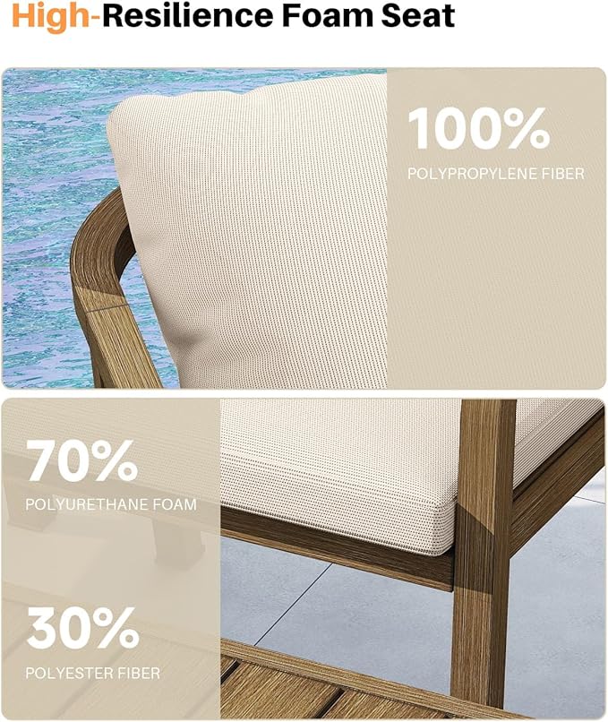 7 Pieces Outdoor Dining Set, Never-Rust Aluminum Patio Dining Set for 6, Patio Dining Table Set with 2 Swivel Chairs, 4 Dining Chairs, Outdoor Furniture Set for Commercial, Deck, Garden, Teak