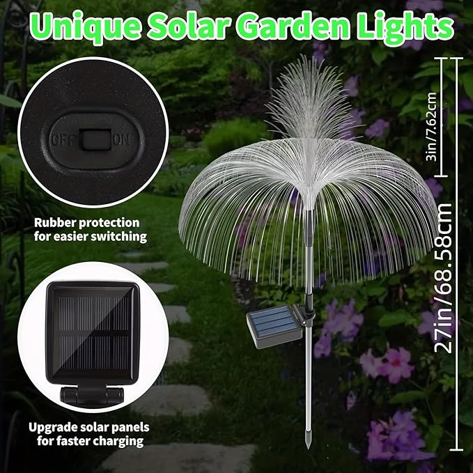 AcaJoe Solar Lights Outdoor 3 Pack 7 Colors Changing Jellyfish Solar Garden Lights Outside Waterproof for Yard Pathway Lawn Festival Wedding Party Decoration