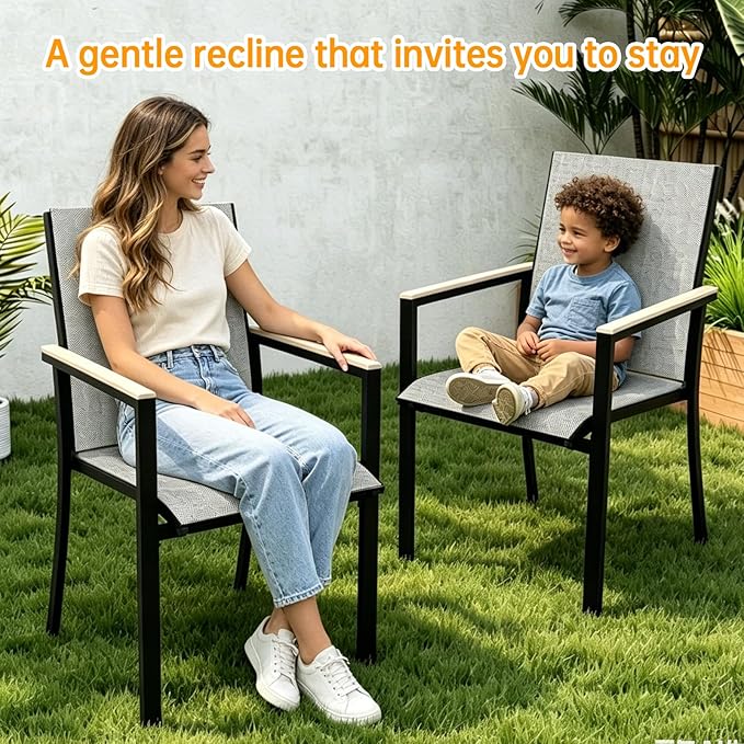 MEOOEM Outdoor Patio Dining Sets for 8, Outdoor Expandable Long Tables and Textilene Sling Chairs Set of 8, All Weather Heavy Duty 9-Piece Outdoor Patio Table and Chairs for Garden, Backyard