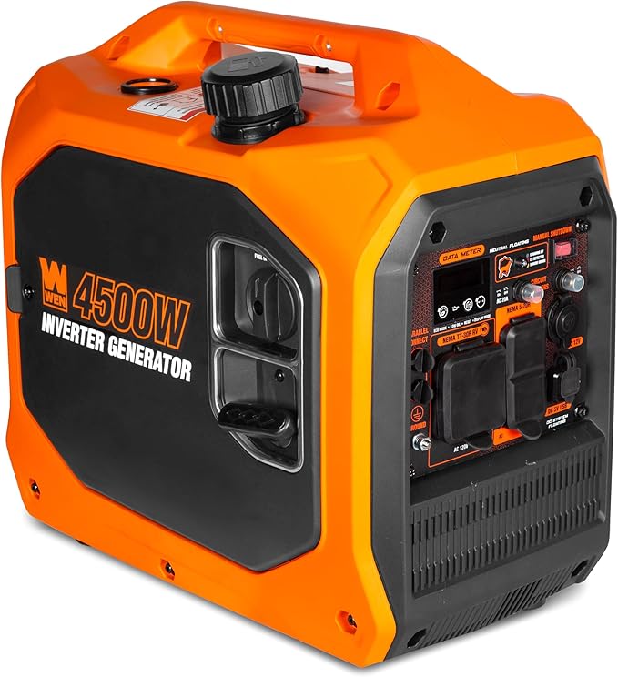 WEN 4500-Watt Inverter Generator, RV-Ready, Quiet, Portable, and Lightweight with Fuel Shut Off and CO Watchdog (56432iX), Fuel Type Gasoline