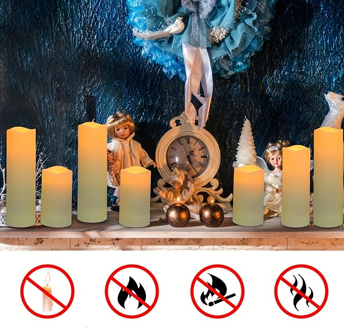 48 Pack Flameless Candles with Remote & 24H Timer - Waterproof Battery Operated Decorative Candles,3 Sizes(4" 5" 6" inch) for Home Decor, Wedding, Christmas, Party (Warm White)