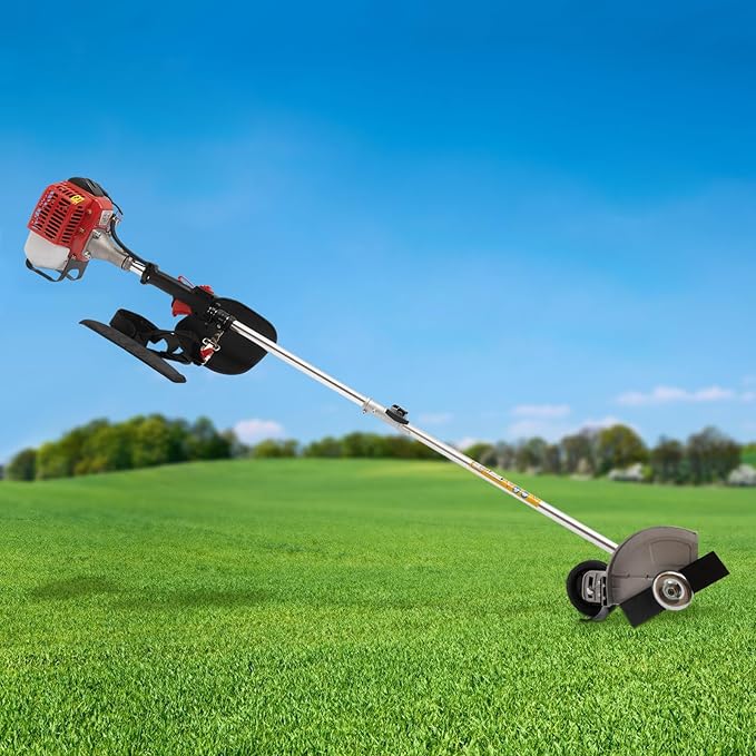 2 Stroke 26CC Weed Wacker Cordless Gas Powered Weed Eater with 2 Blade Heads Grass Trimmer for Lawn, Yard and Bush Trimming