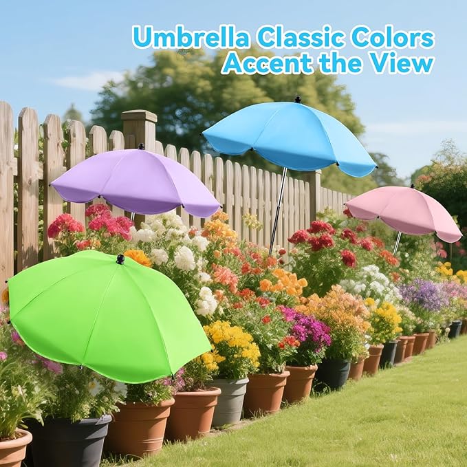 Plant Umbrellas for Outdoor Plants, 26" Larger Plant Shade for Potted Plants and Garden Beds, 40" Adjustable Angle Sun Protection Shade Cover Garden Umbrella for Plants, Flowers, Vegetables