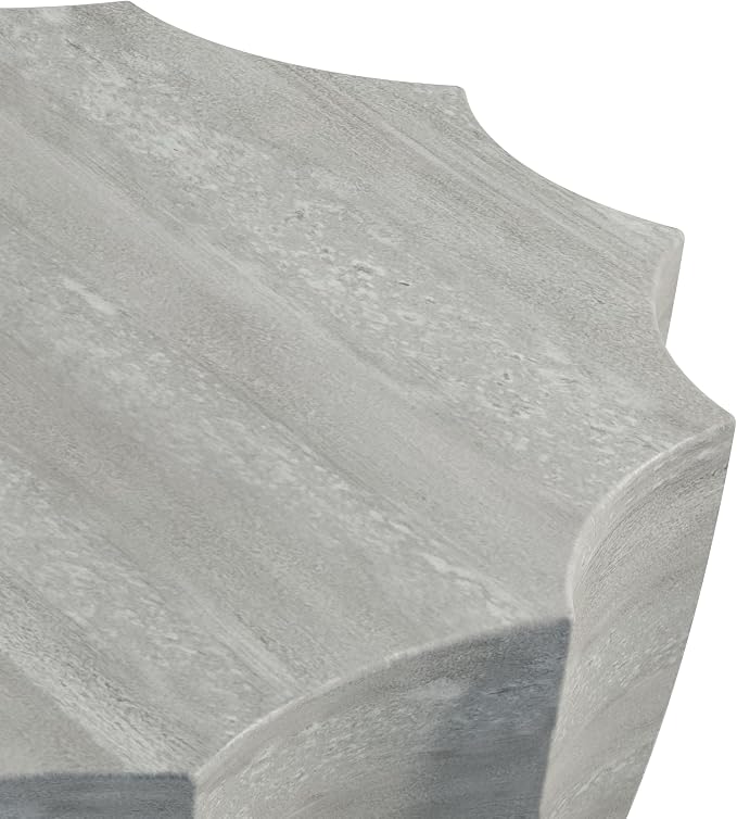35.43" Round Outdoor Coffee Table, Durable MgO Cement Design – Waterproof for Patio, Garden & Living Room, Stylish & Low-Maintenance (Marble white-11-35.43")