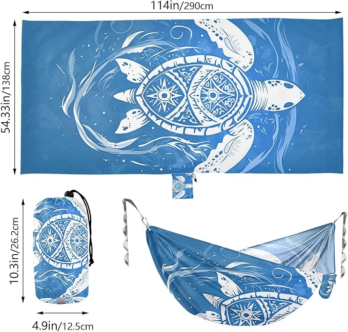 Summer Bluurtle Hammocks Tree Hammock for Patio Backyard Lounge Base