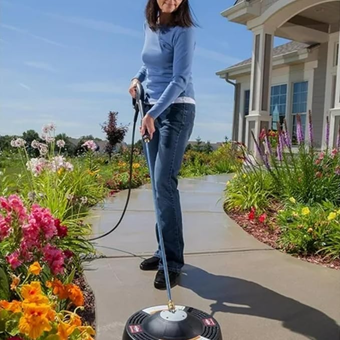 Briggs & Stratton 14 inch Rotating Surface Cleaner for Gas Pressure Washers with Quick Connect Wands and Dome Shape Cover, Black