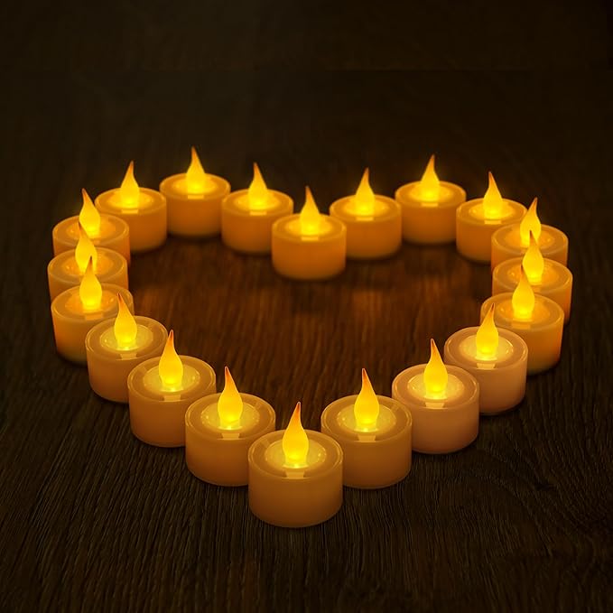 FURORA LIGHTING Ivory White LED Tealight Candles Pack of 24, Flameless Flickering Tealight Candles for Home Décor, 1.5’’(W) x 1.65’’(H), Battery Operated