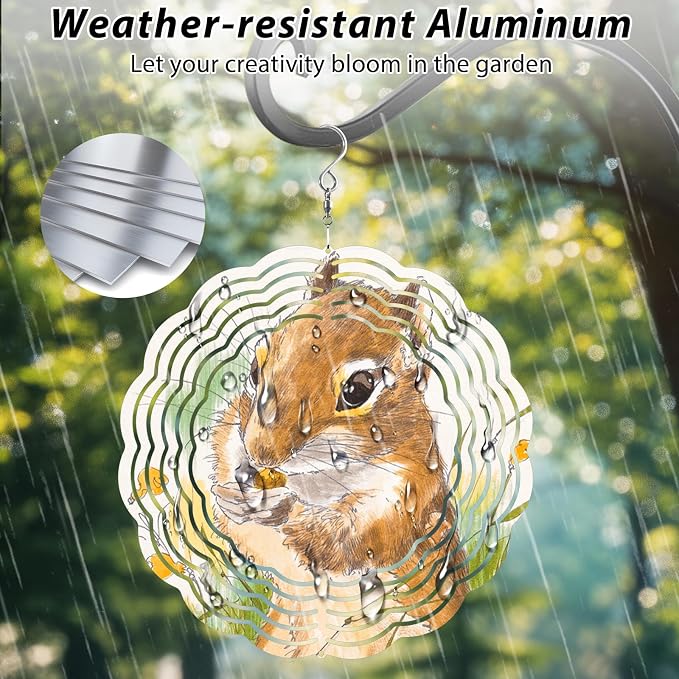 CHONOVO 10 Pack 6 Inch Sublimation Wind Spinner Blank | Double-Sided Sublimation, 3D Aluminum Metal, Easy Heat Transfer, Includes Hooks for Hanging Yard, Garden & Porch Decoration