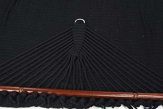 Jumbo Caribbean Hammock - 55 Inch - Soft-Spun Polyester - Black
