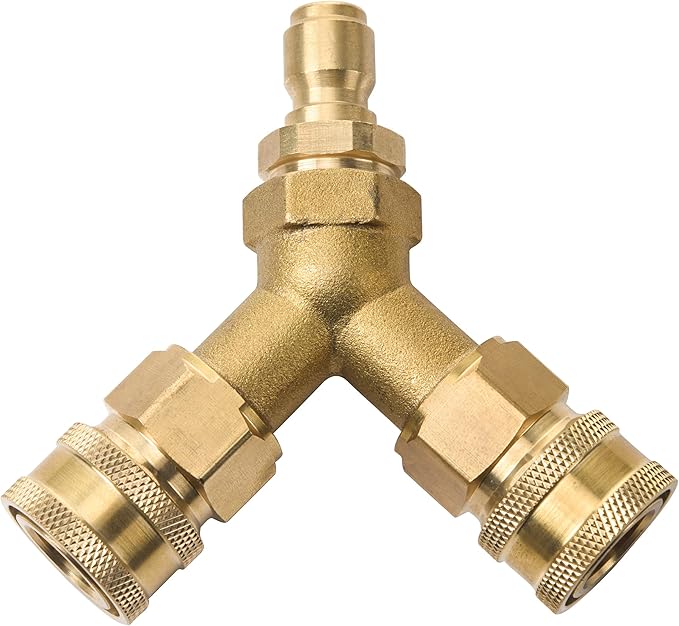 Tool Daily Pressure Washer Tee, Splitter Coupler, Quick Connect Two Gun to One Power Washer, 3/8 Inch Fitting