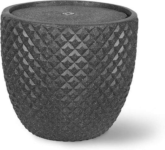 Generic 14 Inch Water Fountain Outdoor Garden Modern Bubble Water Features Round Stone with LED Lights & Pump for Garden Patio Decor Porch