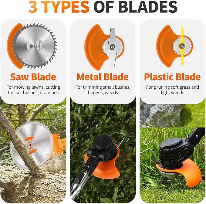 Cordless Weed Wacker-Electric Weed Wacker 3-in-1 Stringless Lightweight Weed Trimmer/Edger/Grass Cutter, All-in-One Tool for Yard Maintenance Must Haves,Yard Maintenance Must Haves.