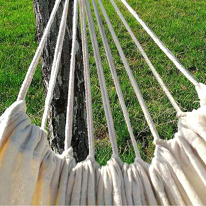 Camping Hammock Bed Outdoor Double Hammock Camping Rope Swing Chair Canvas Hammocks for Terrace Travel Hiking Indoor Home Decor Hammock Swing