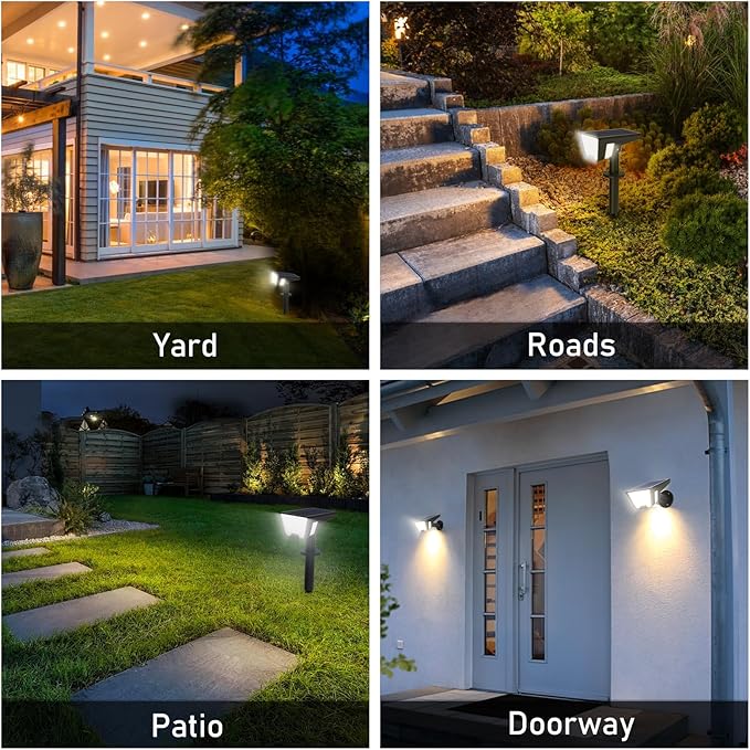 Latband Solar Spot Lights Outdoor Waterproof IP67, Solar Powered Lights Outdoor with 53 LED & 3 Modes, Landscape Spotlight Wall Light for Garden Yard Pathway Driveway 4 Pack (Cool White)