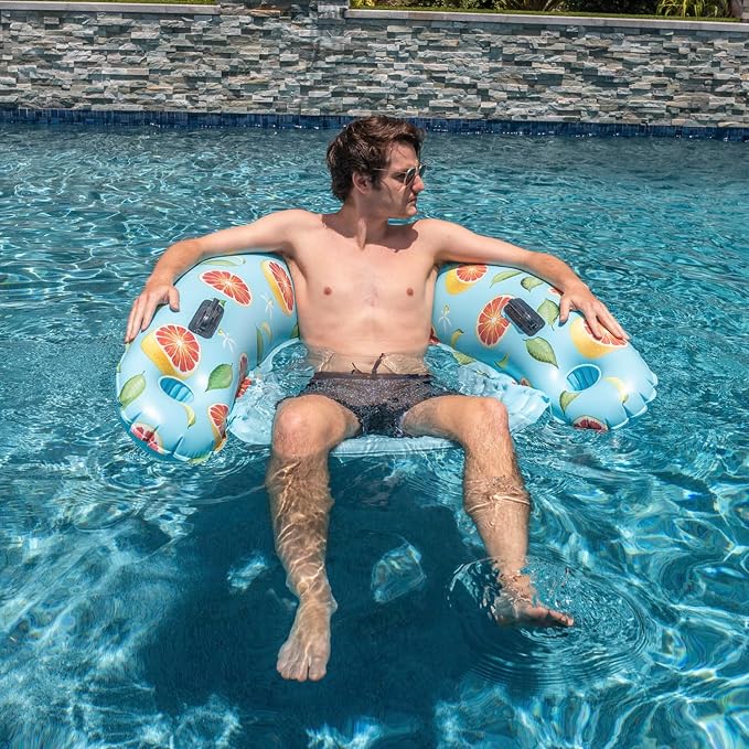 PoolCandy Grapefruit Print Inflatable Pool Floats, Loungers, Sun Chairs & Sunning Pools