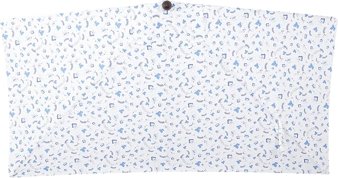 JONATHAN Y Sidney Coastal 9 ft. Blue/White Chinoiserie Half Umbrella for Outdoor Patio, Space-Saving Rectangular Wall Sun Shade with Crank Lift, UV Protection for Balcony, Deck, Dark Brown Pole UMB1200F