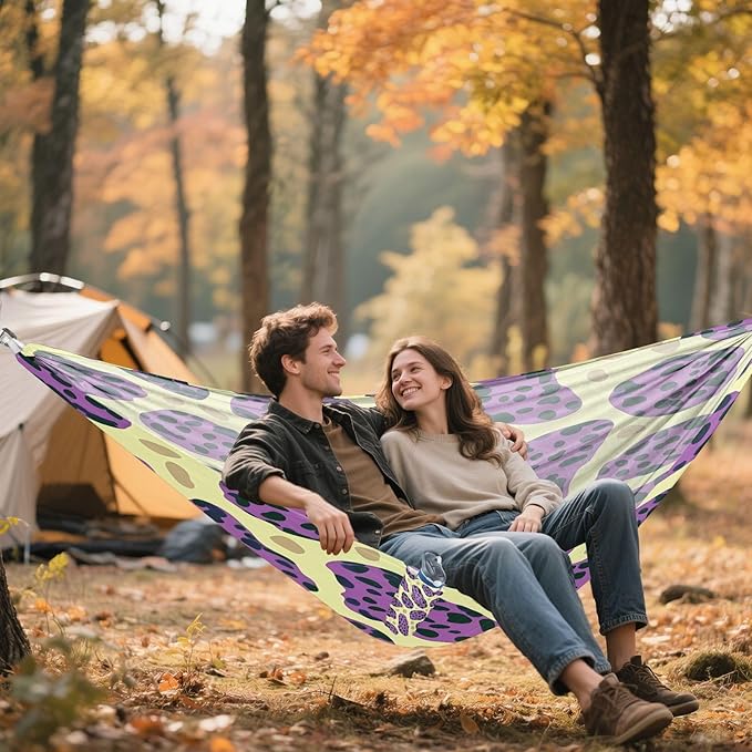 Hammocks for Outside Leopard Print Camping Hammock Portable Hammocks with Tree Straps and Carry Bag Camping Accessories for Hiking Beach Outdoor