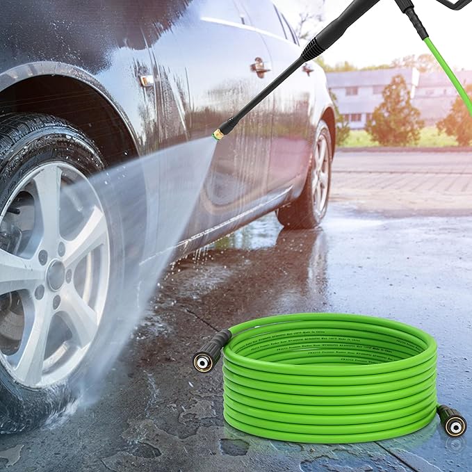 PWACCS Pressure Washer Gun and Hose Kit, 25 FT Power Washer Hose with Replacement Lance Wand, 5 Nozzle Tips, M22-14 Fitting, Compatible with Ryobi, Green Works & Karcher
