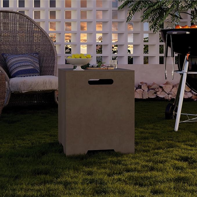 HOMPUS ABS Propane Tank Cover -10lbs Removable Panels,Multi-Functional Outdoor Side Table for 20lbs Tanks