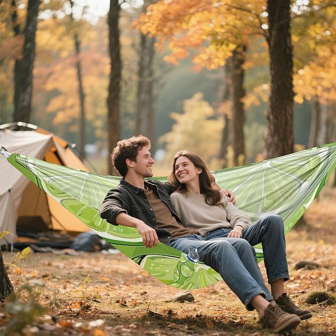 Green Lime Slices 330lb Capacity Camping Hammock Tree Hammock for Outside Beach Patio Garden hamaca para acampar