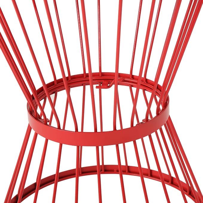 Christopher Knight Home Lassen Outdoor 16" Iron Side Table, Matte Red