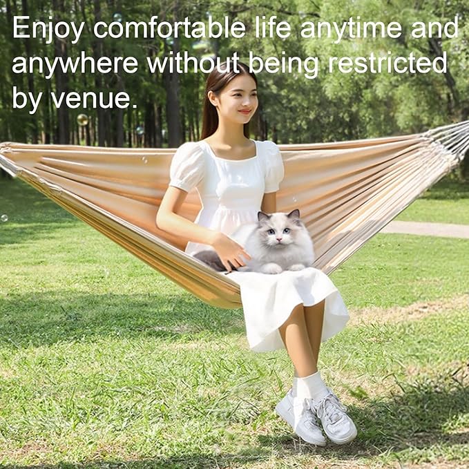 Portable Canvas Hammock Multi-Purpose Camping Travel Play Portable Tree Hanging Easy to Install Hammock Comfortable(S)