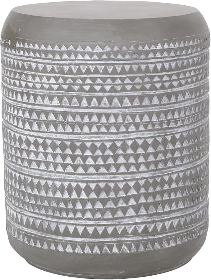 Outdoor Concrete Side Table, Light Grey
