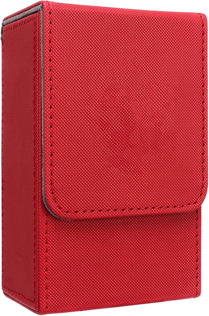Haofy PU Leather Tarot Storage Box Sun Moon Design Large Size Felt Lined Holds 95+ Cards for Universal Standard Tarot Cards (Red)