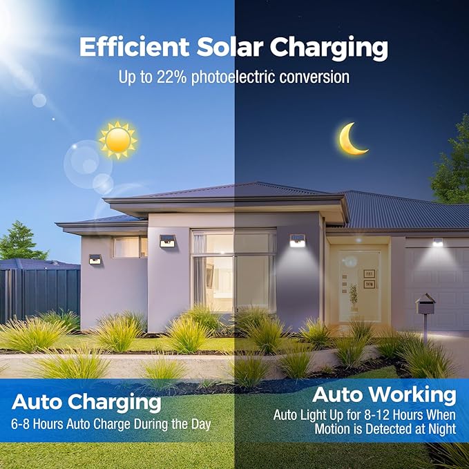 Peasur Solar Lights Outdoor Waterproof [12 Packs/140 LEDs], 3 Lighting Modes Solar Motion Sensor Light Outdoor, Ultra Bright Security Lights Outdoor Solar Lights for Outside Fence Patio Deck[Brown]